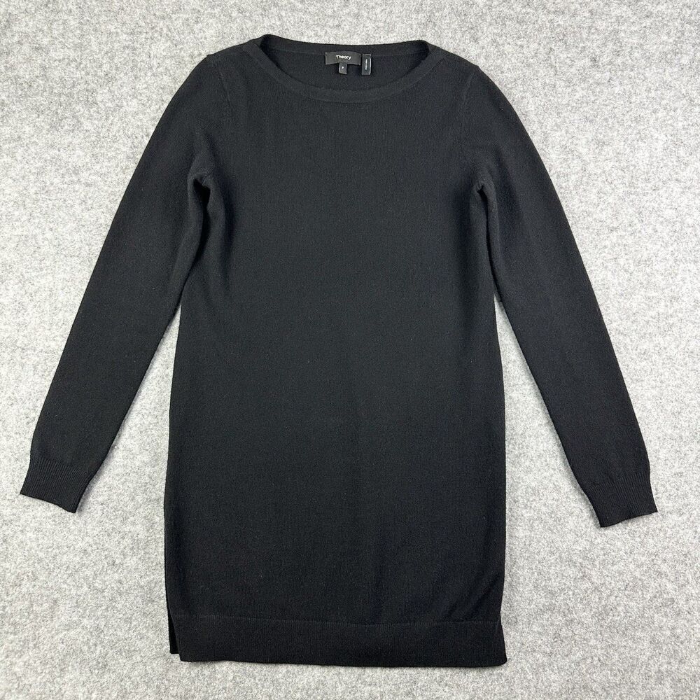 Theory Cashmere Tunic Sweater Womens P Beninaty B Side Slits Cozy Soft Knit Top*